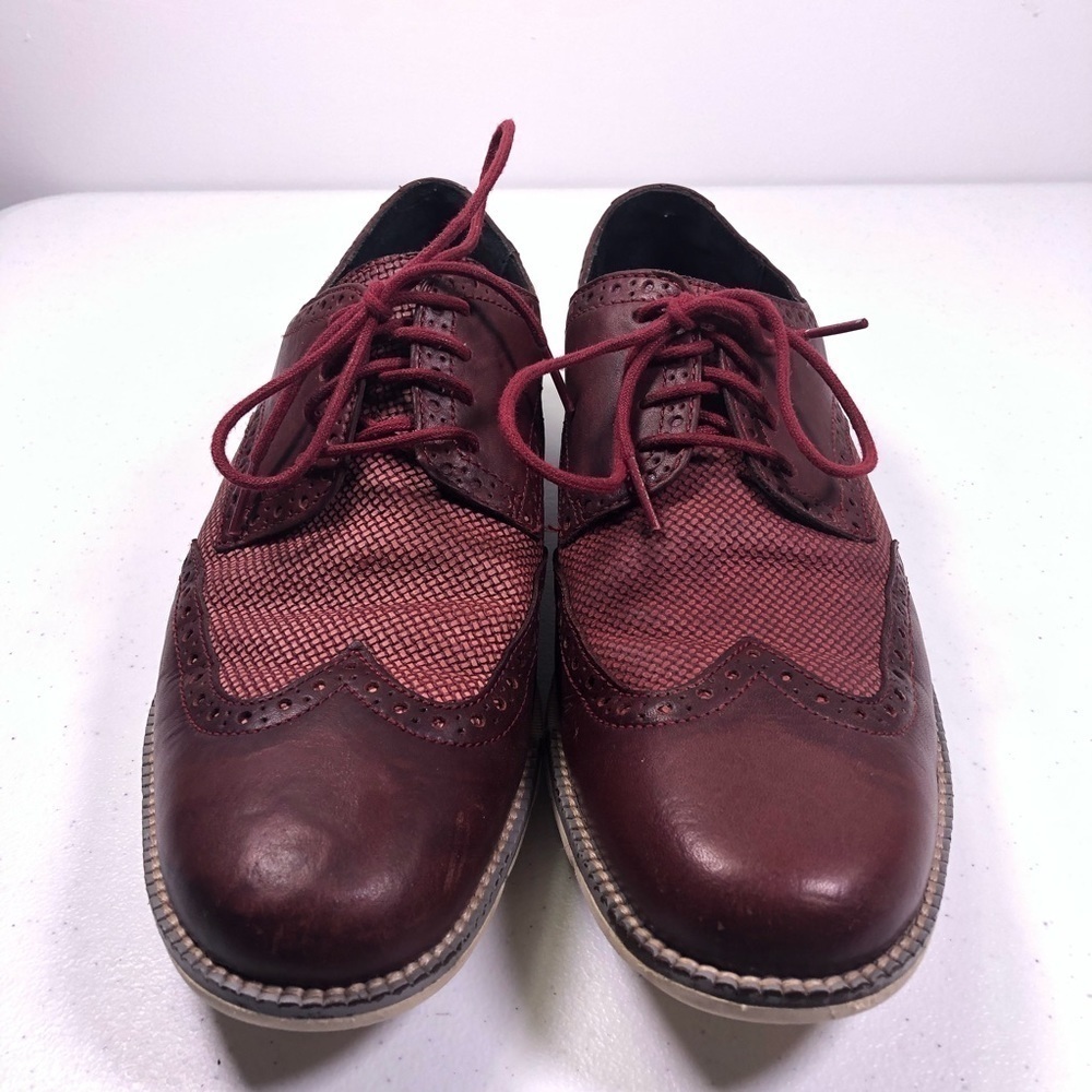 COLE Haan Grand.OS Wingtip Burgundy Dress Shoes - Picture 5 of 9